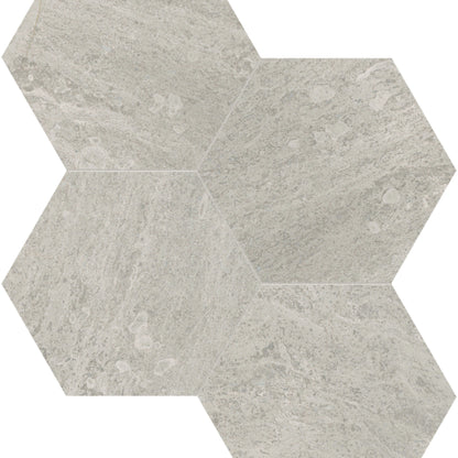 Anciano Grigio in Hexagon Mosaic 6in Honed Natural Stone