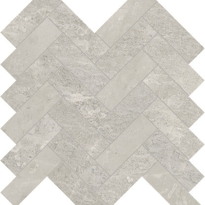 Anciano Grigio in Herringbone Mosaic Honed Natural Stone