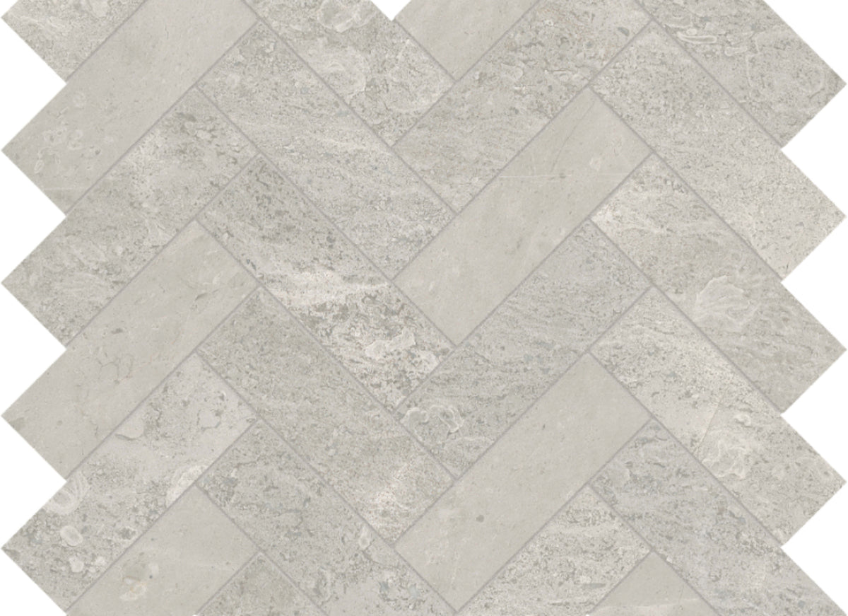 Anciano Grigio in Herringbone Mosaic Honed