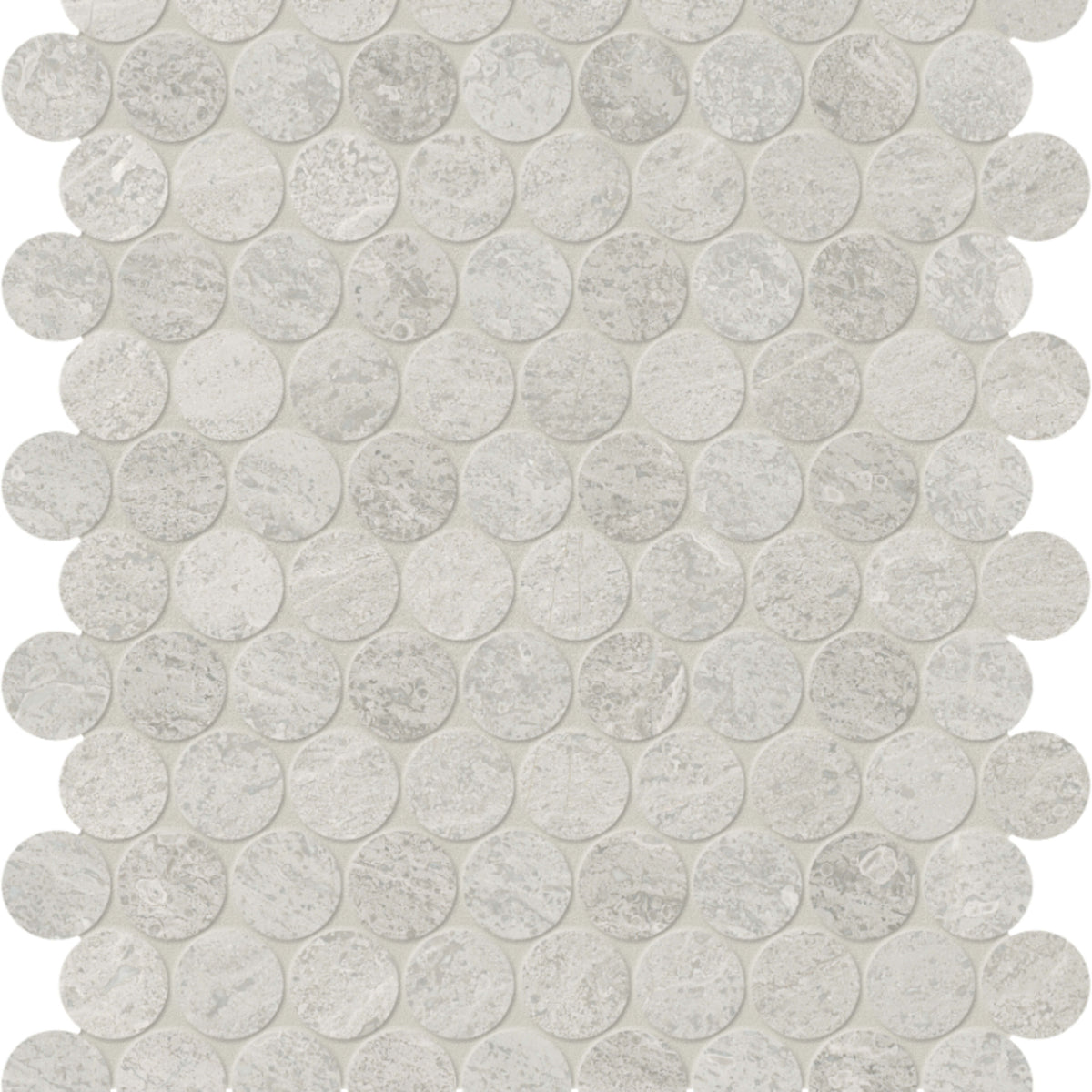 Anciano Grigio in Penny Round Mosaic Honed Natural Stone