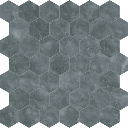 Aqua Intenso in Hexagon Mosaic Brushed Natural Stone