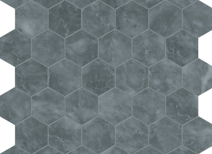 Aqua Intenso in Hexagon Mosaic Brushed