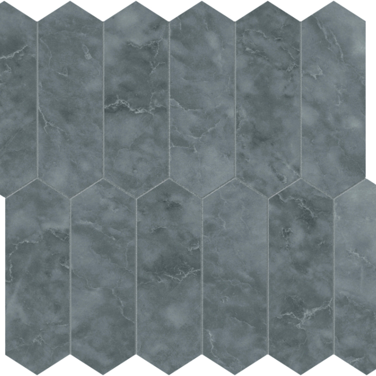 Aqua Intenso in Picket Mosaic Brushed Natural Stone