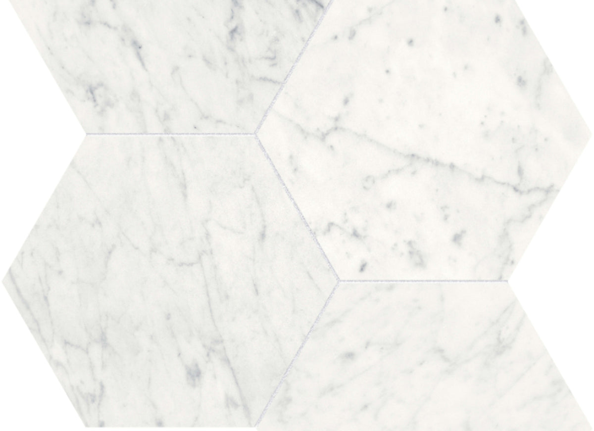 Eterna Bianco in Hexagon Mosaic 6in Honed