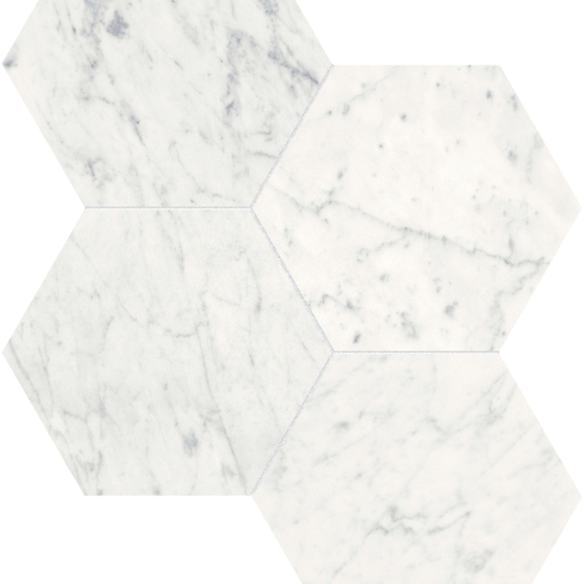 Eterna Bianco in Hexagon Mosaic 6in Polished Natural Stone