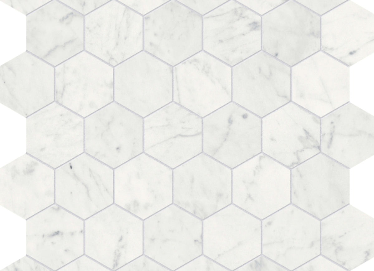 Eterna Bianco in Hexagon Mosaic 2in Honed