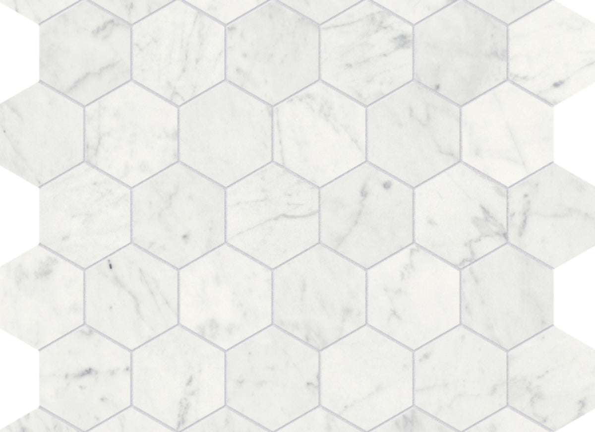 Eterna Bianco in Hexagon Mosaic 2in Polished