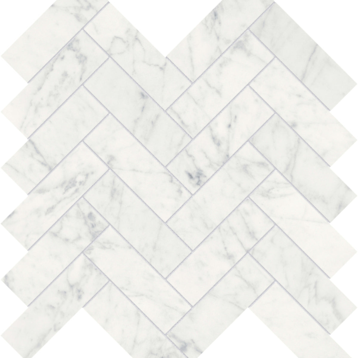 Eterna Bianco in Herringbone Mosaic Polished Natural Stone