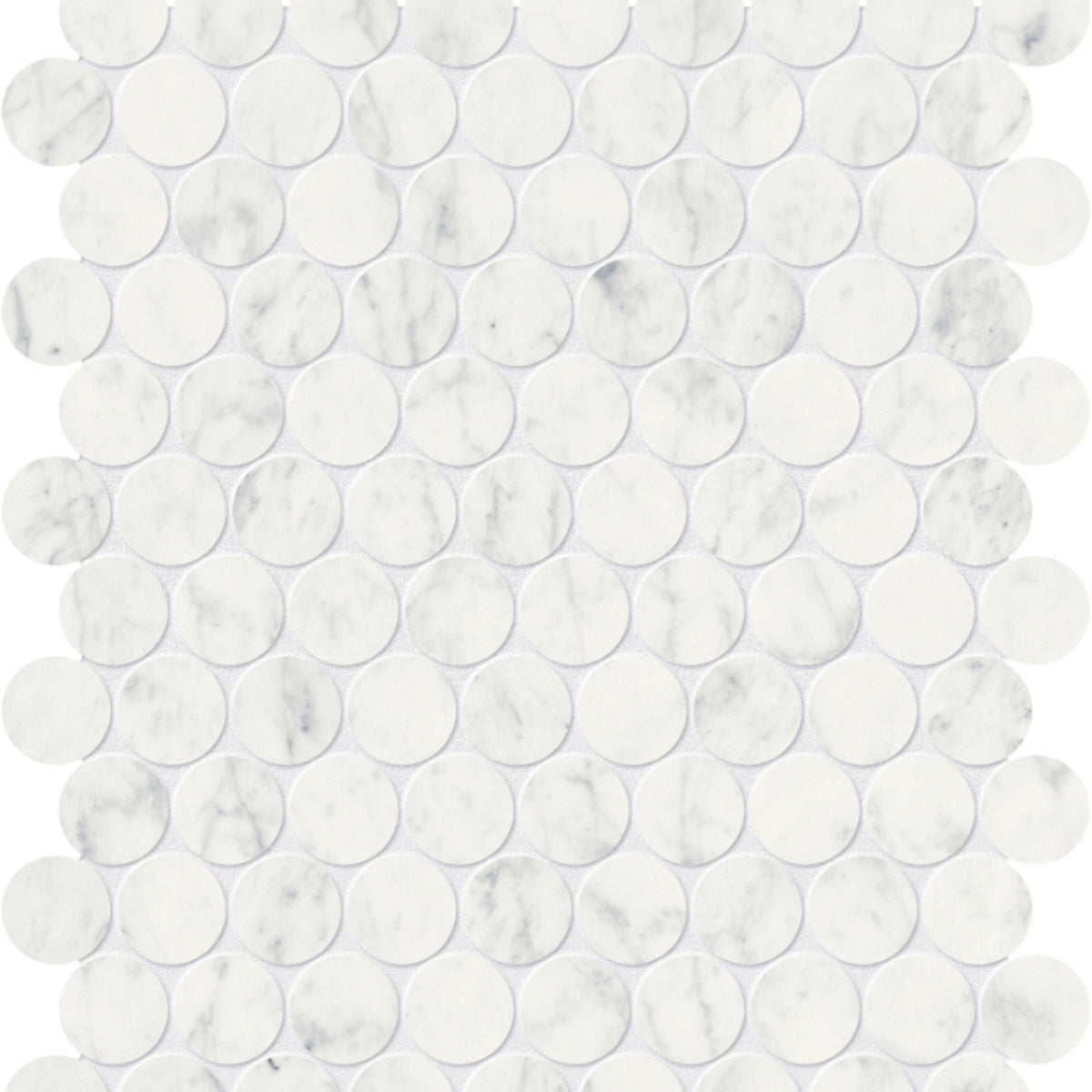 Eterna Bianco in Penny Round Mosaic Honed Natural Stone