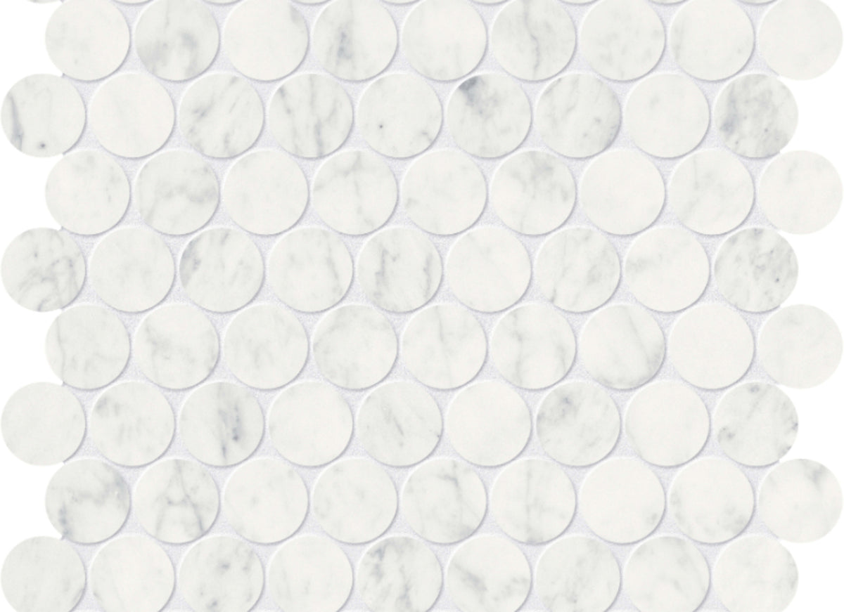 Eterna Bianco in Penny Round Mosaic Polished