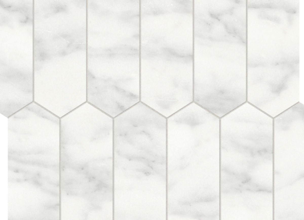 Cromo Bianco in Picket Mosaic Honed