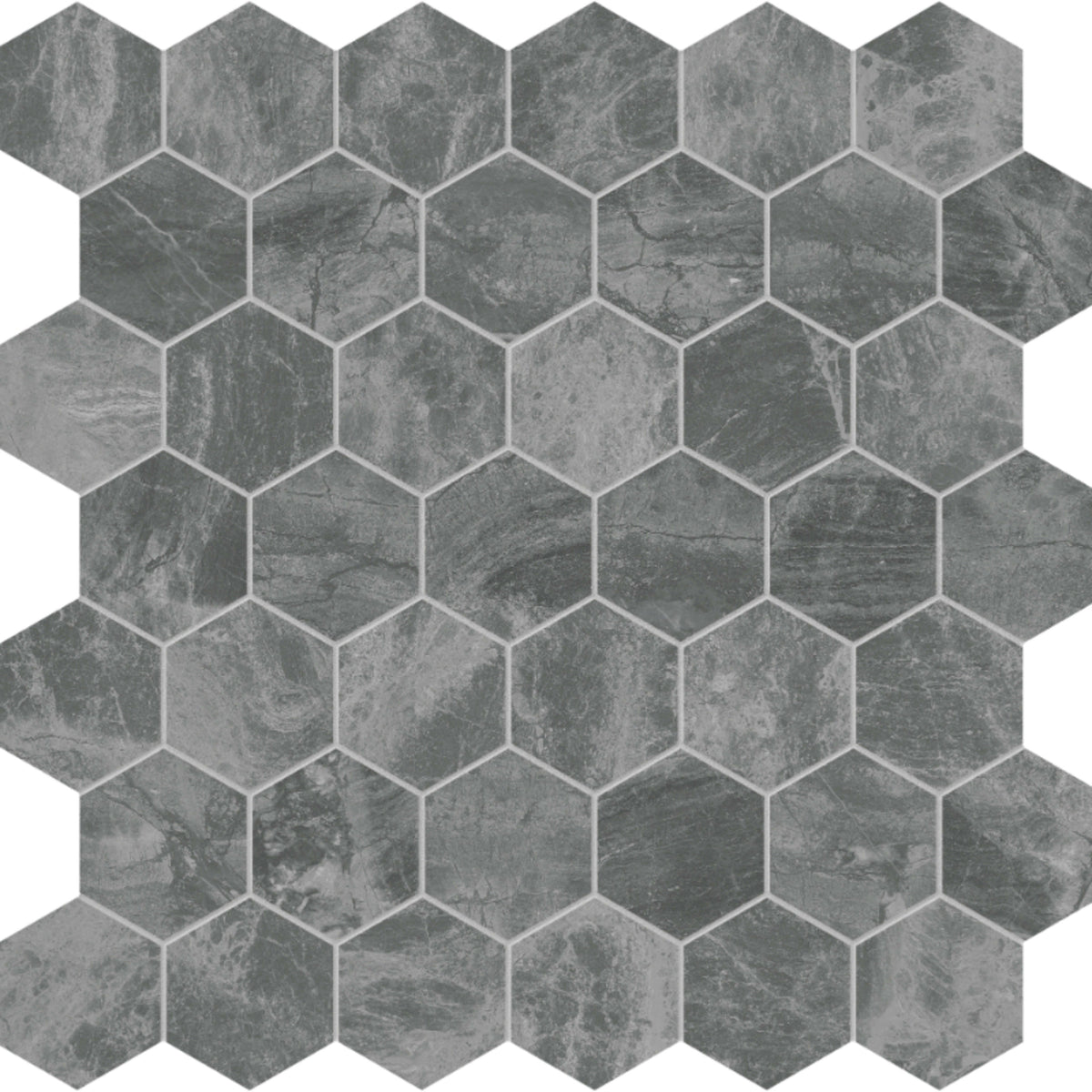 Gemma Mystique in Hexagon Mosaic Brushed Natural Stone