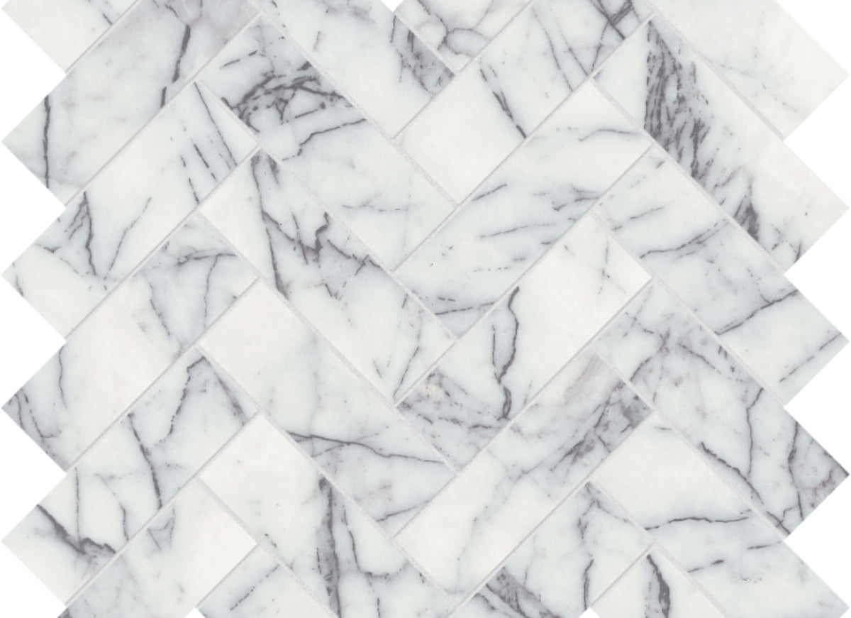 Lilac Volta in Herringbone Mosaic Honed