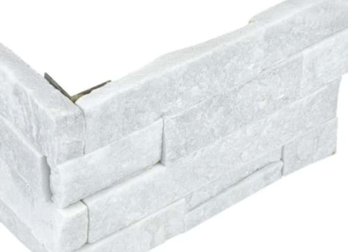 Ledger Stone in Glacier 6x18 Assembled Corner