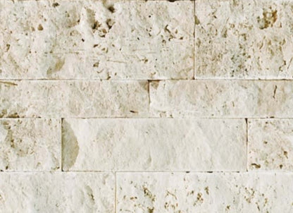 Ivory Travertine in Split Face Cambria Strips