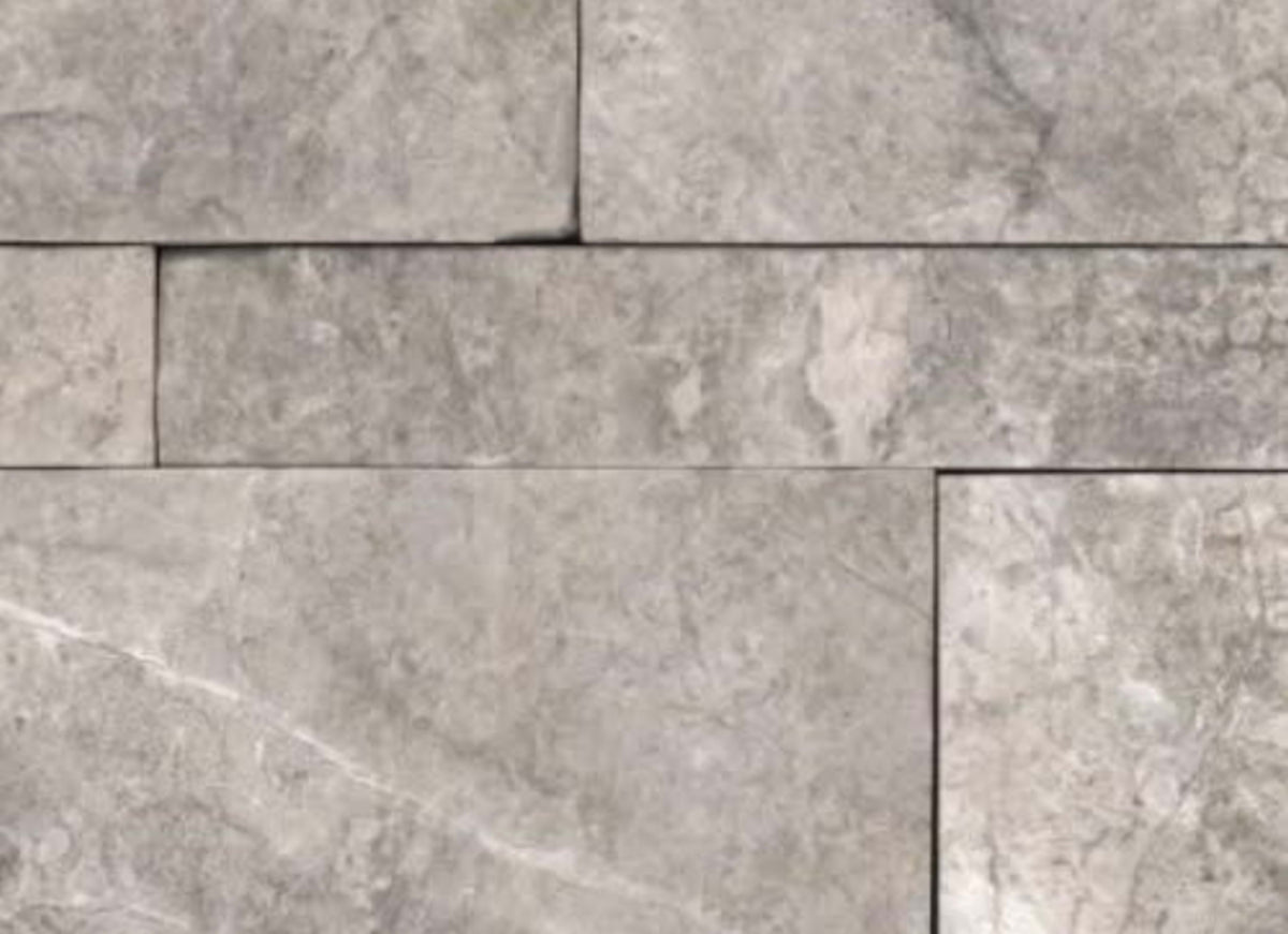 Ritz Gray in Split Face 6x24 Wall Panels