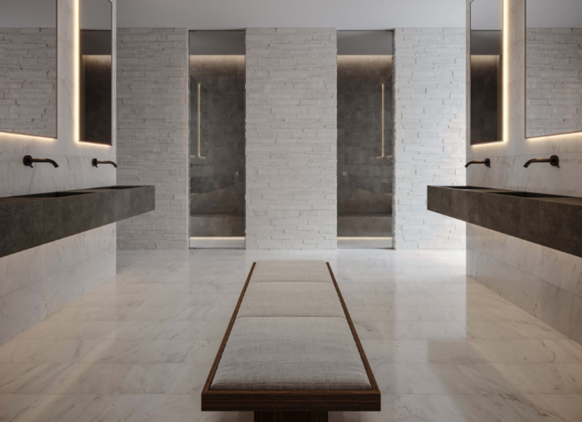 Splitface & Cubics in Impero Reale 6x24 Split Face Wall Panels