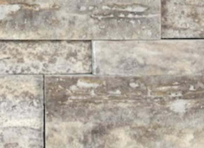 Splitface & Cubics in Silver Ash Veincut 6x24 Cubic Wall Panels Honed