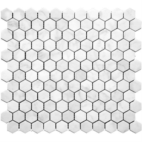 Marbella in Carrara Hex 1x1 Honed Natural Stone