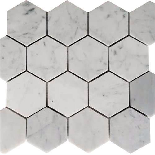 Marbella in Carrarra Hex 3x3 Polished Natural Stone