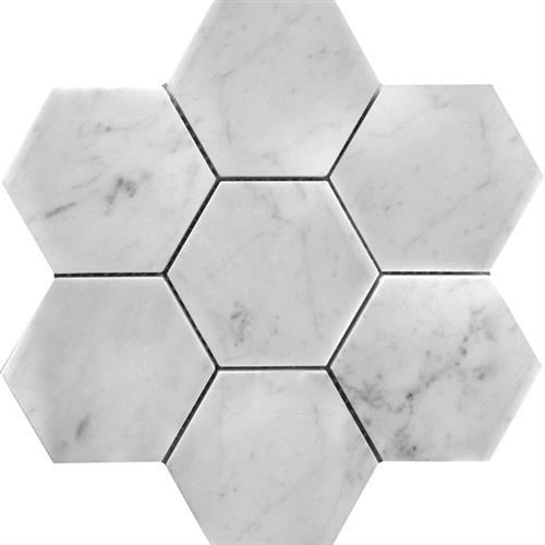 Marbella in Carrarra Hex 4x4 Honed Natural Stone