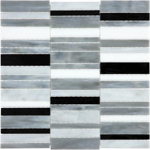 Baroque in Arabescato - Stacked Glass Tile
