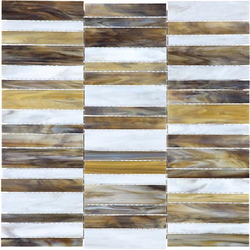 Baroque in Peperino - Stacked Glass Tile