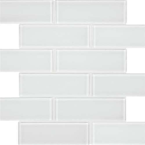 Element in Ice - Staggered Mosaic Glass Tile