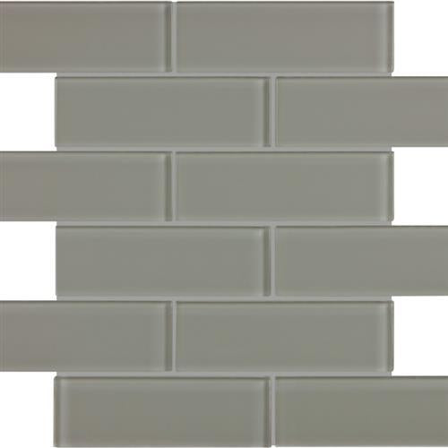 Element in Smoke - Staggered Mosaic Glass Tile