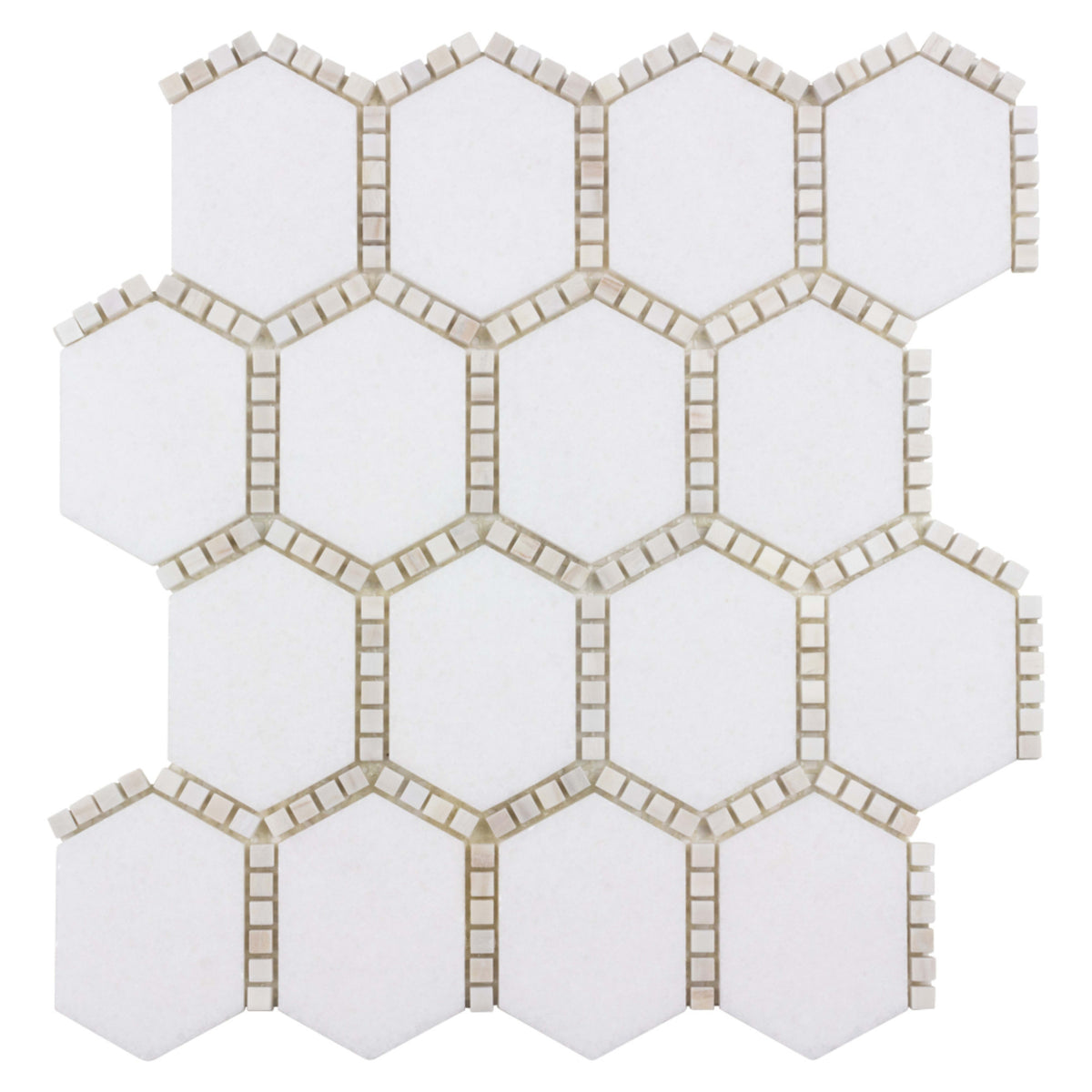 The Finish Line in Jeweled Hex Pale Beige Natural Stone