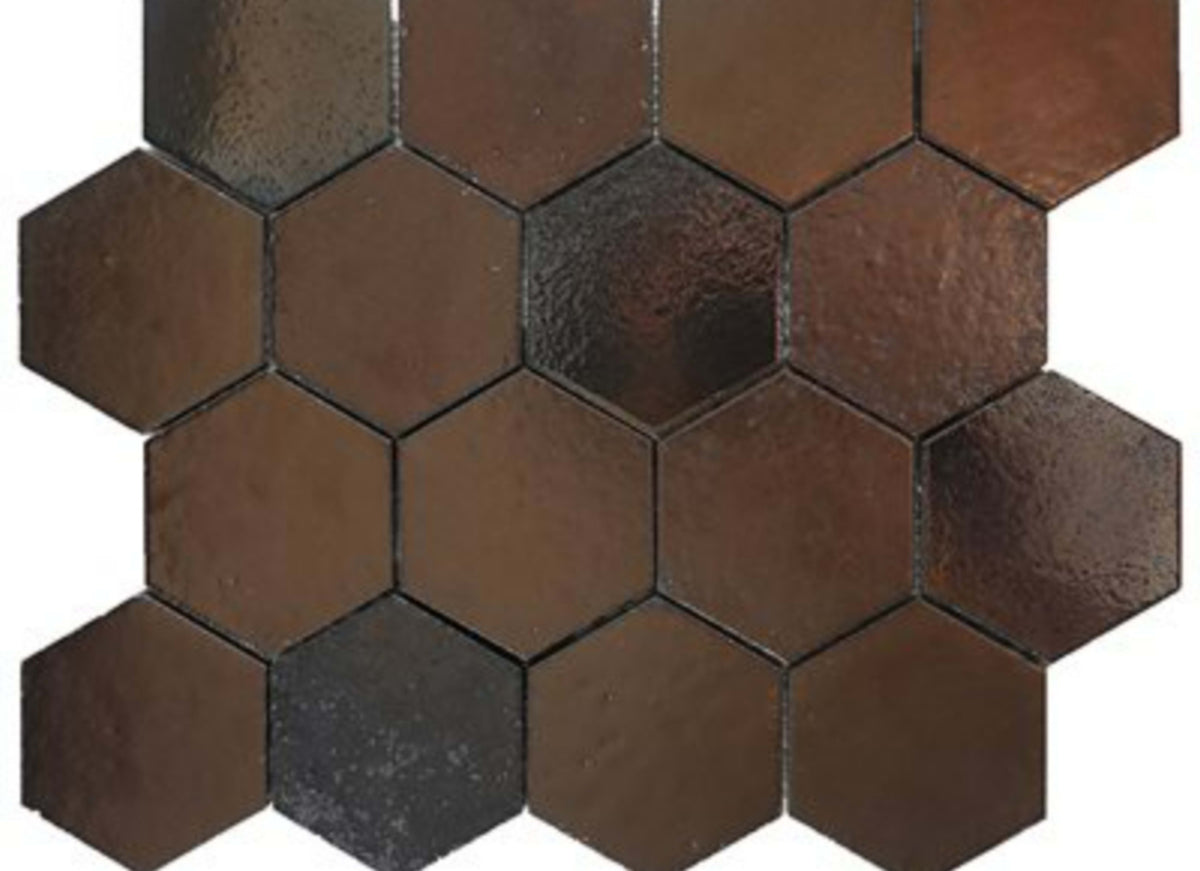 Art Lava in Hexagon Metallic Bronze