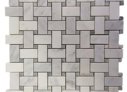Basket Weave in Asian Statuary Honed With Lady Gray Dot
