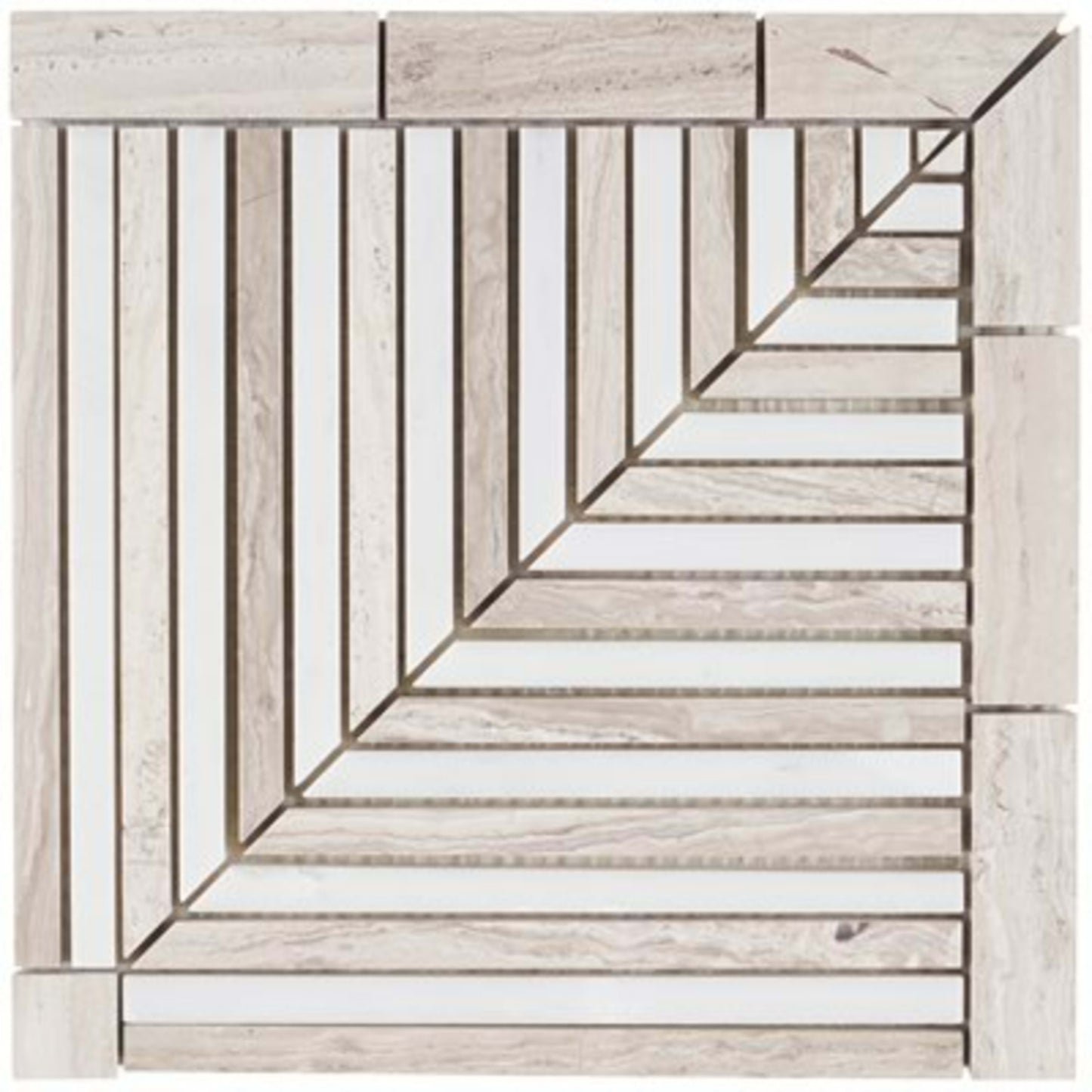 Avant Garde in Linear Corner Piece Asian Statuary  Wooden Beige Natural Stone