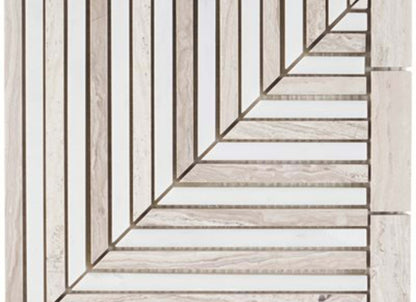 Avant Garde in Linear Corner Piece Asian Statuary  Wooden Beige