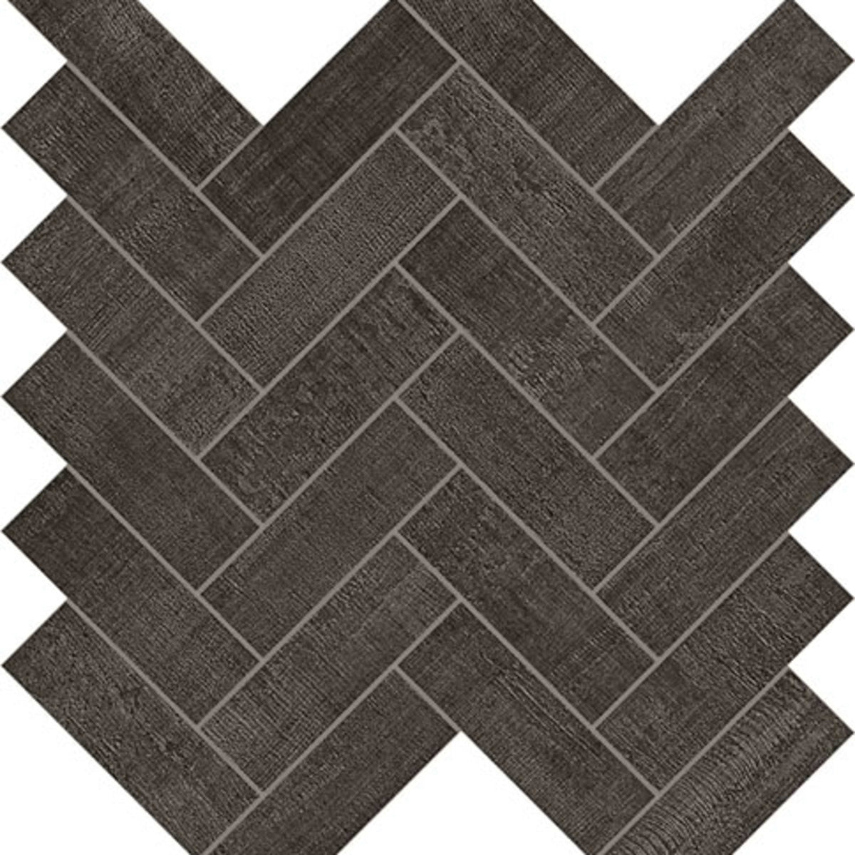 Fray in Black Herringbone Mosaic Tile
