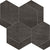 Fray in Black Hexmark Mosaic Tile