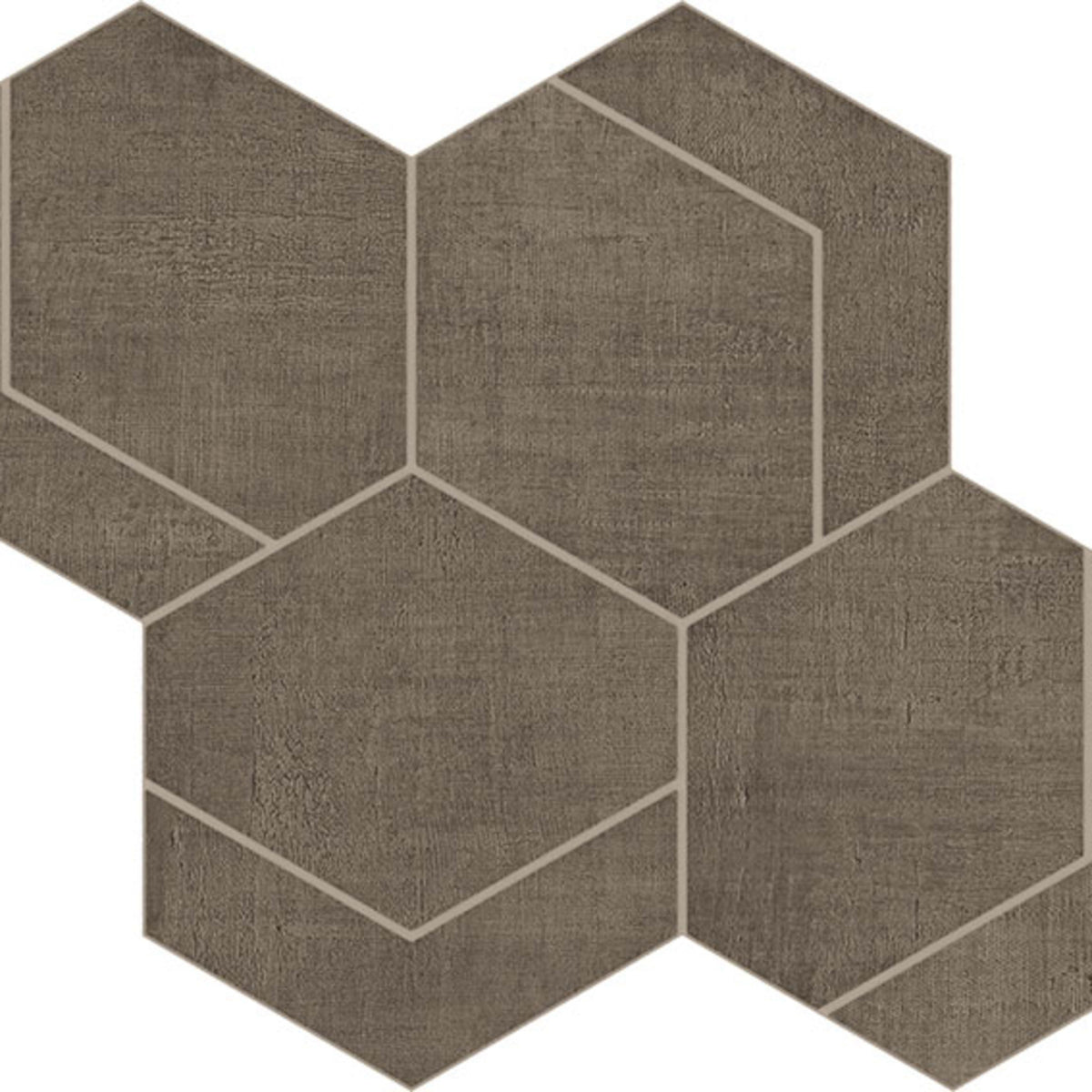 Fray in Tobacco Hexmark Mosaic Tile