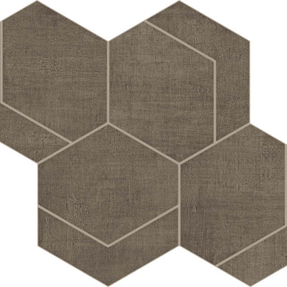 Fray in Tobacco Hexmark Mosaic Tile
