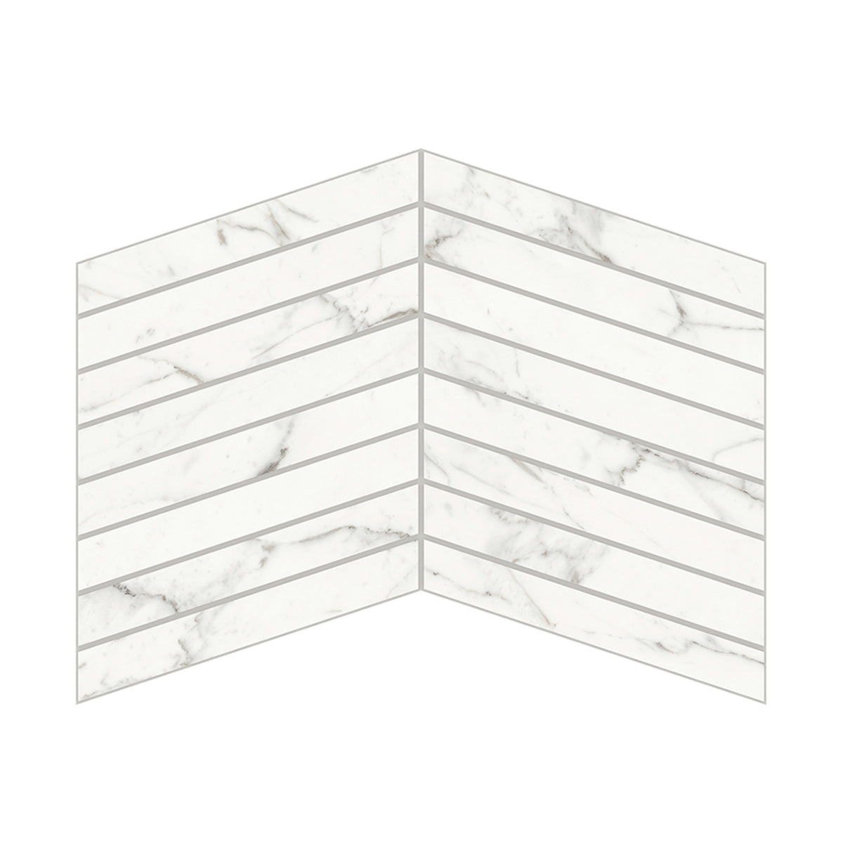 Trilogy in Calacatta Chevron Mosaic Tile