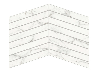 Trilogy in Calacatta Chevron Mosaic