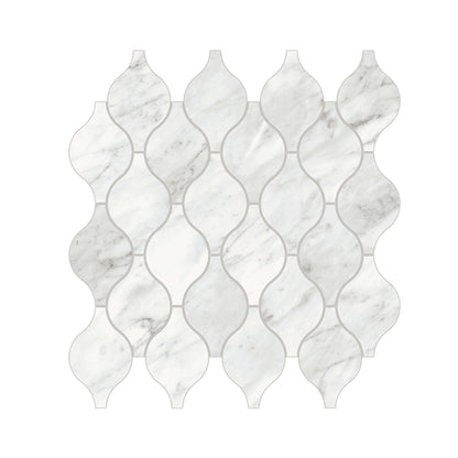 Trilogy in Carrara Classic Arabesque Mosaic Tile