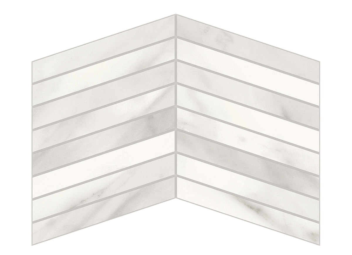 Trilogy in Volakas Royal Chevron Mosaic