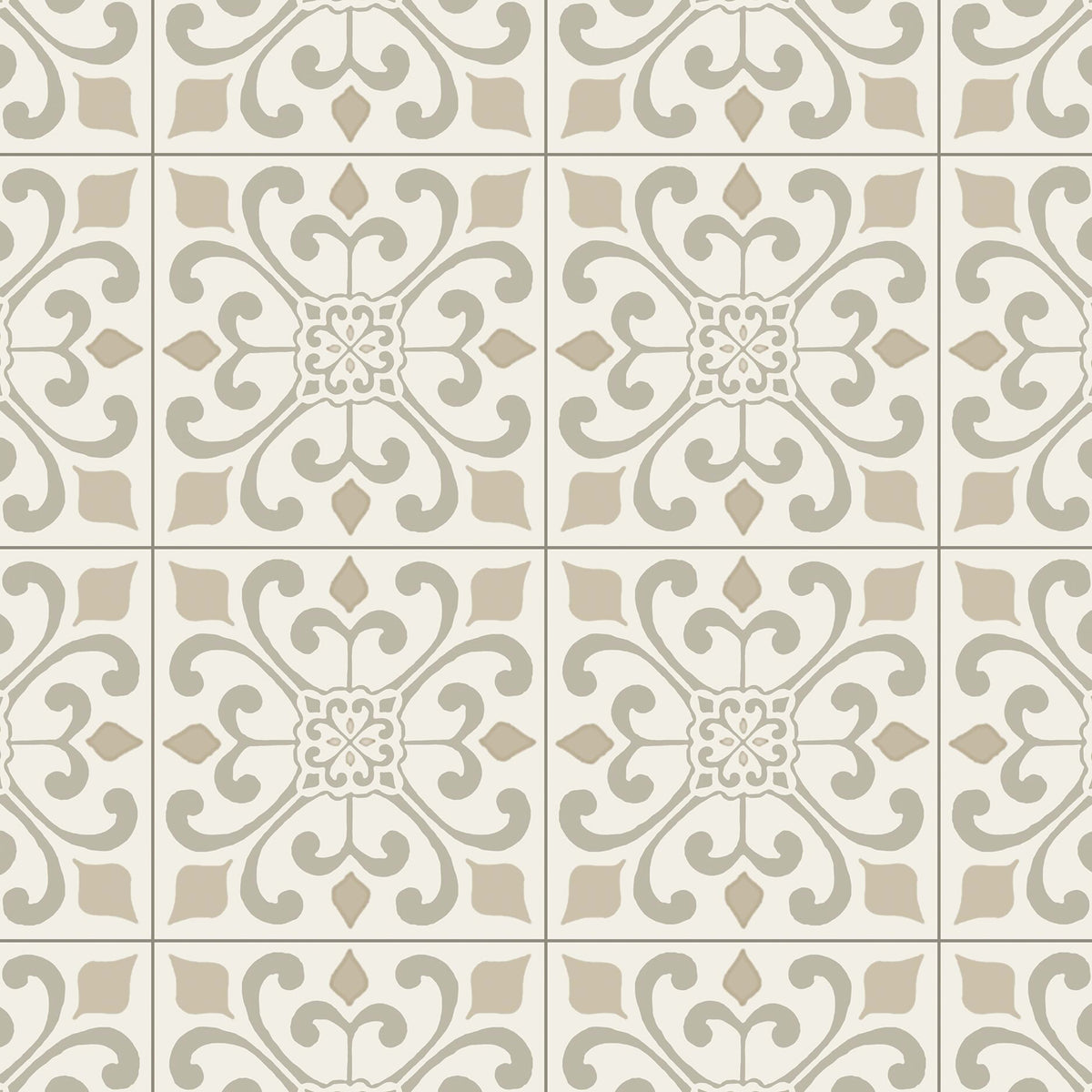 CushionStep Amador Medallion in Crème 12' Vinyl Sheet Goods
