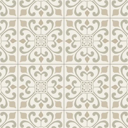 CushionStep Amador Medallion in Crème 12' Vinyl Sheet Goods