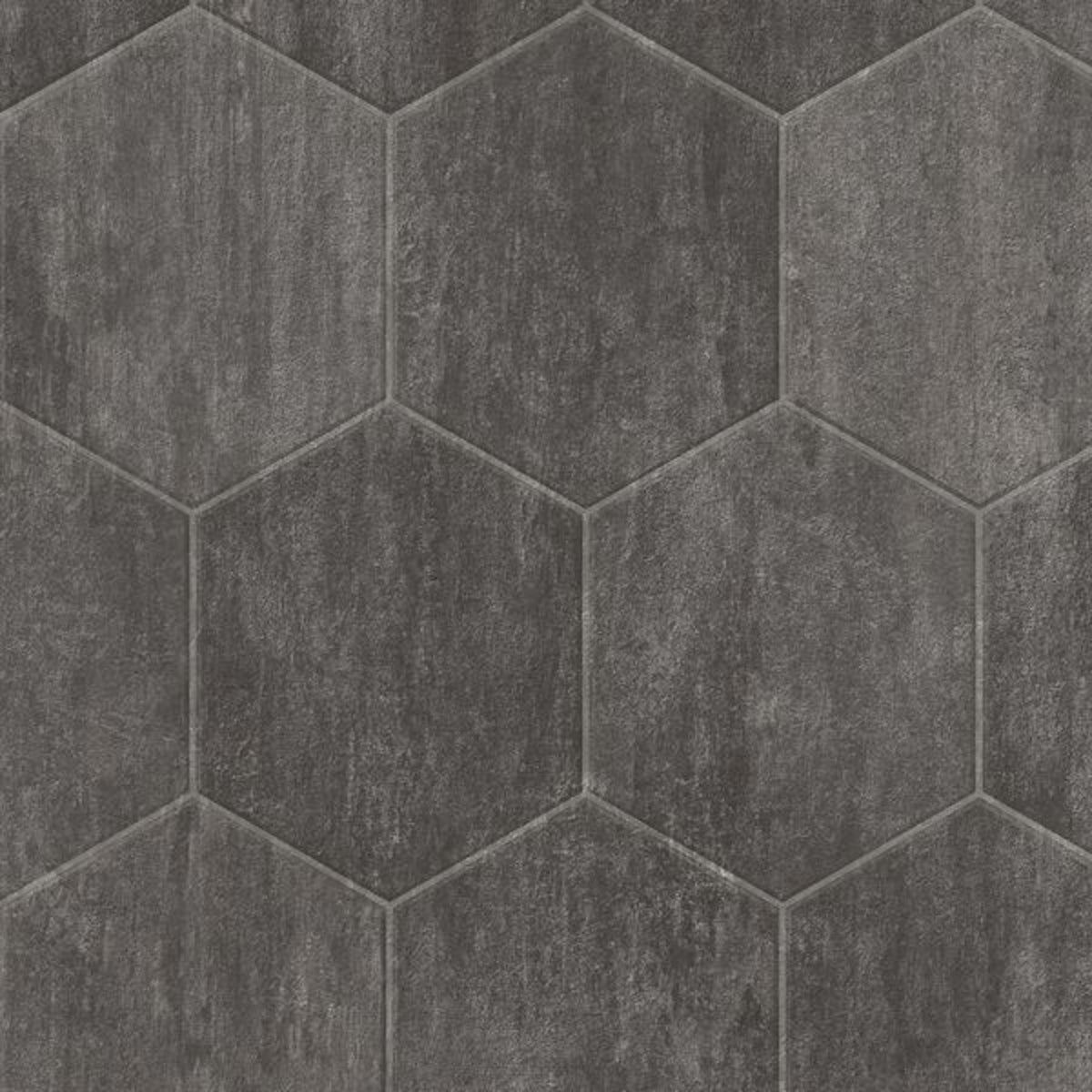 CushionStep Stone Hex in Slate Gray 12' Vinyl Sheet Goods
