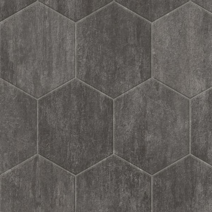 CushionStep Stone Hex in Slate Gray 12' Vinyl Sheet Goods