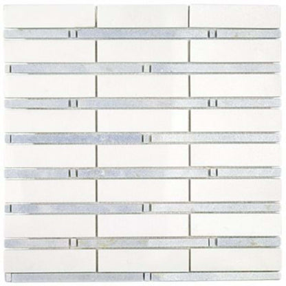 Bardiglio in Bamboo Pattern White Thassos  Blue Celeste Line Natural Stone