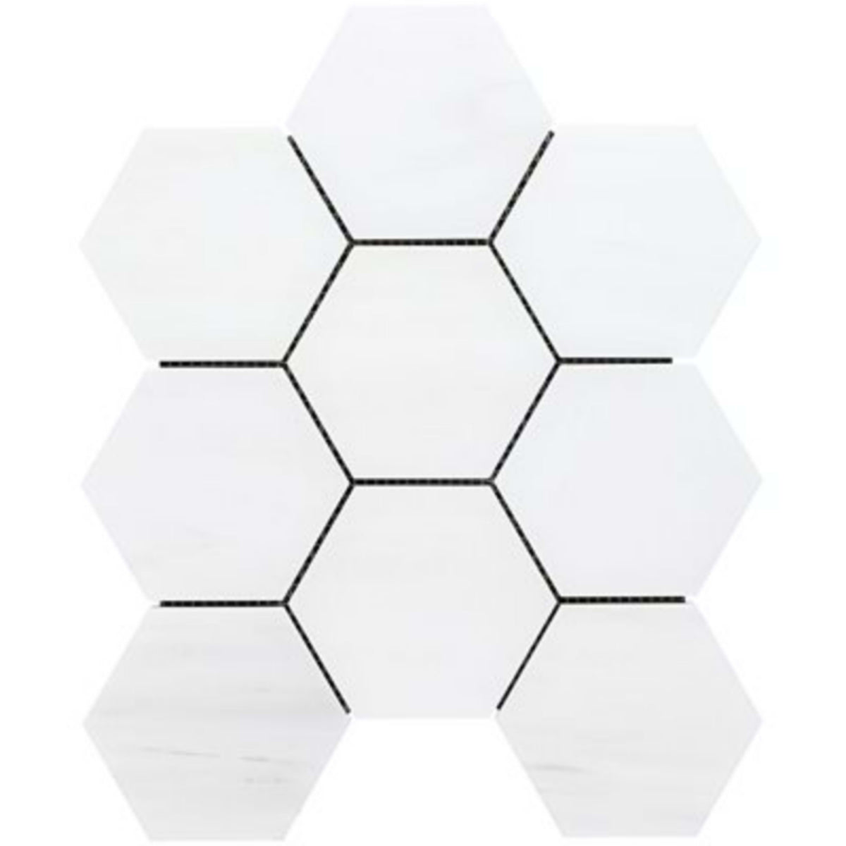 Bianco Dolomite in Premium 4'' Hexagon Polished Natural Stone