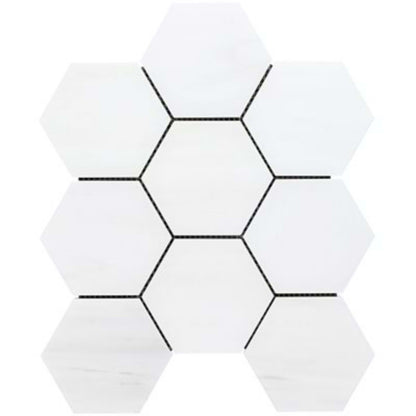 Bianco Dolomite in Premium 4'' Hexagon Polished Natural Stone