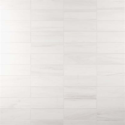 Bianco Dolomite in Premium 4x12 Honed Natural Stone